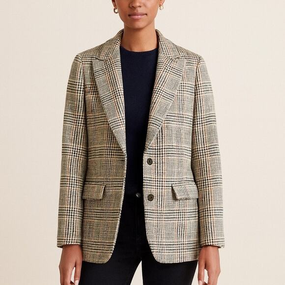 J Crew Sommerset Blazer in Glen Plaid English Moon Wool - Picture 1 of 9